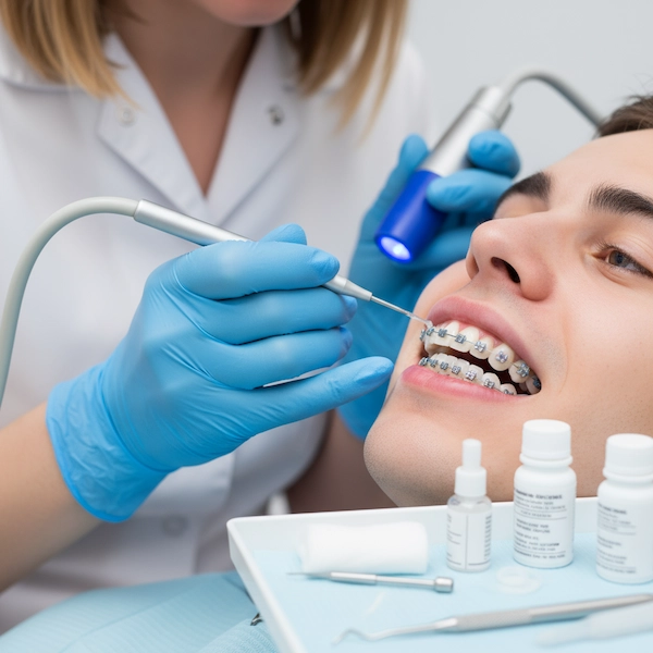 علاج التسوس أثناء التقويم